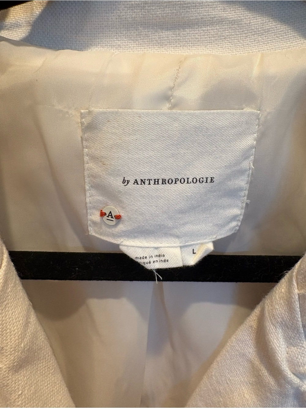 BRAND NEW Anthropologie White Embroidered Moto Jacket, Size Large - Picture 4 of 16